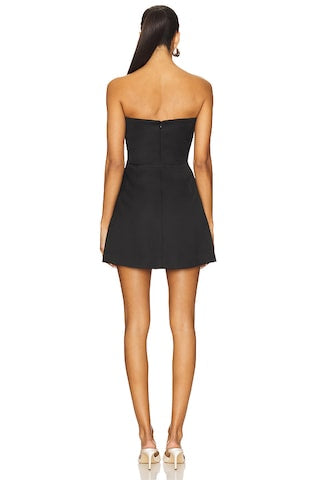 Black and White Strapless Mini Dress | Sweetheart Colorblock Cocktail Dress