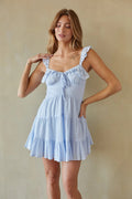 Ruffle Strap Tiered Mini Dress | Tie-Front Cutout-Back Summer Sundress