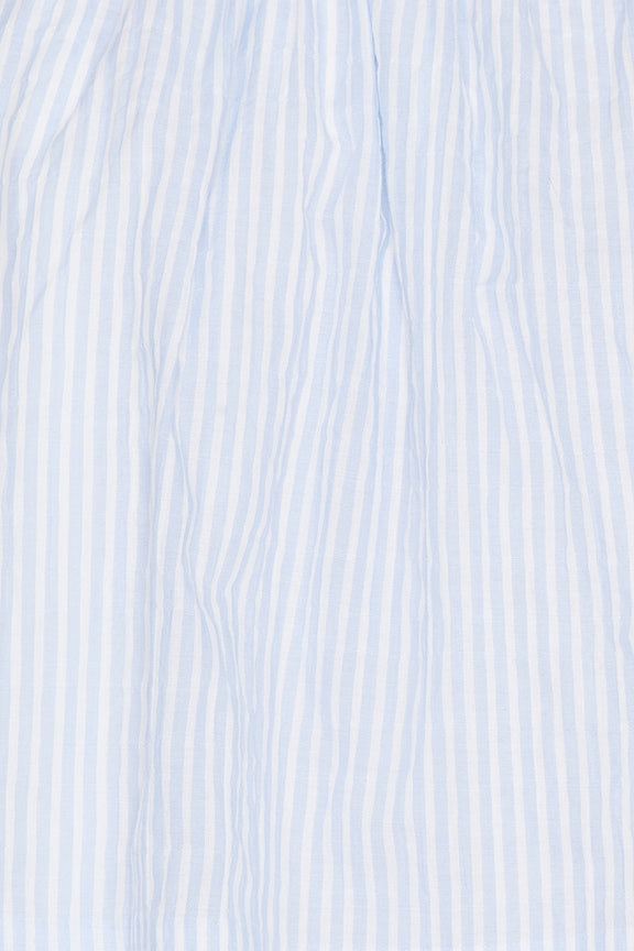 Light Blue Striped Mini Dress | Spaghetti Strap Sweetheart A-Line Summer Sundress